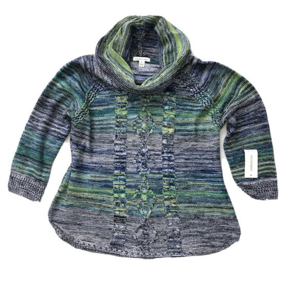 JPR John Paul Richard Cable Knit Marled Cowl Neck - Picture 1 of 7